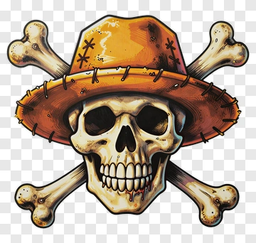 Skull With Crossbones And Stuffed Hat PNG