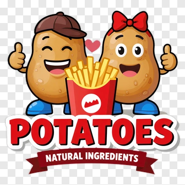Potato Characters With French Fries PNG