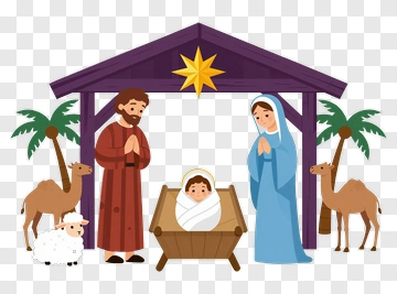 Nativity Scene With Holy Family PNG
