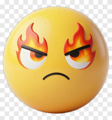 Angry Emoji With Flaming Eyes PNG