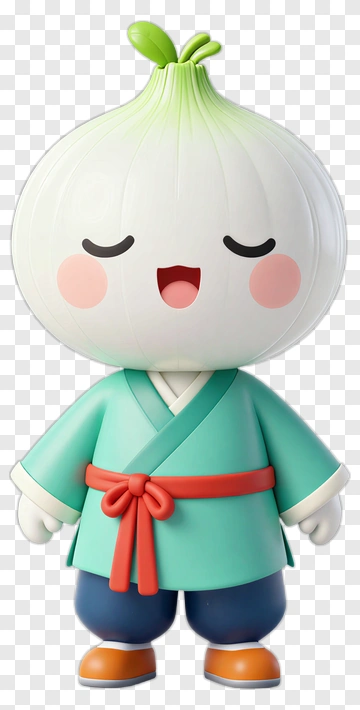 Cute Onion Character In Traditional Attire PNG