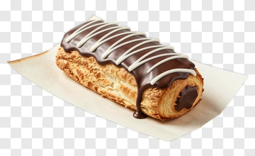 Chocolate Eclair With White Drizzle PNG