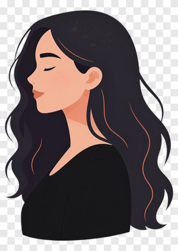 Calm Woman Side Profile Portrait PNG