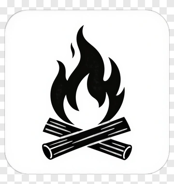 Campfire With Crossed Logs PNG