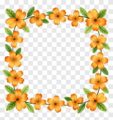 Orange Flower Frame Border PNG
