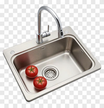 Stainless Steel Sink With Fresh Tomatoes PNG