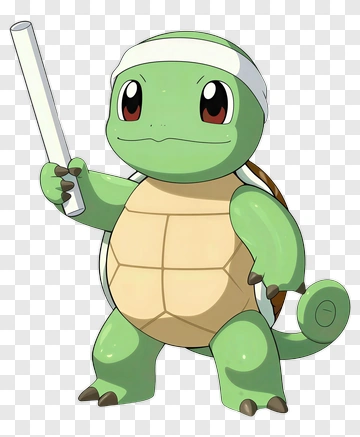 Squirtle Holding Torch PNG