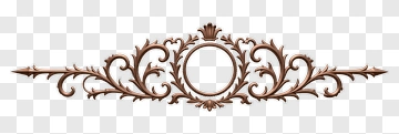 Bronze Ornament With Scrollwork And Crown Motif PNG