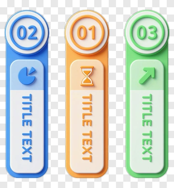 Three Colored Step Indicators PNG