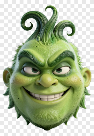 Grinch Character Head PNG