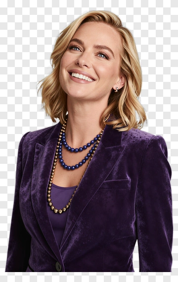 Smiling Woman In Purple Blazer PNG