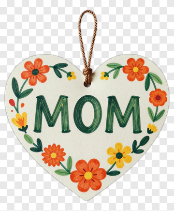 Hand-drawn Heart Ornament For Mom PNG