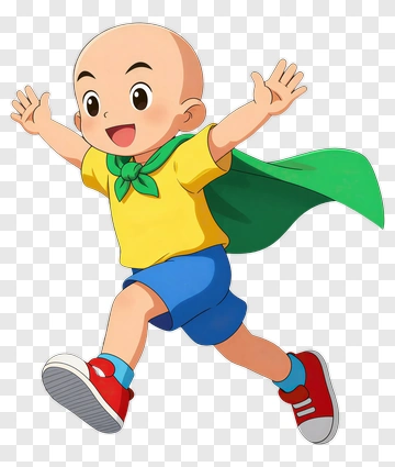 Cartoon Boy Superhero In Action PNG