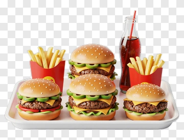 Hamburger Fries And Cola PNG