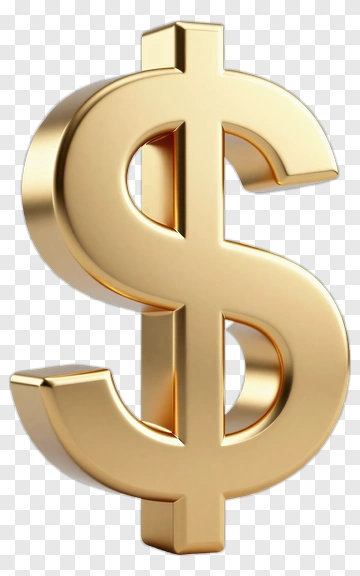 Golden Dollar Sign PNG