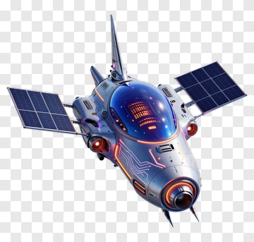Futuristic Spaceship With Solar Panels PNG