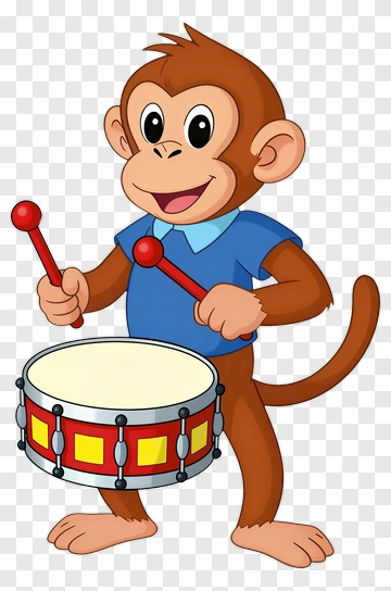 Monkey Playing Drum PNG