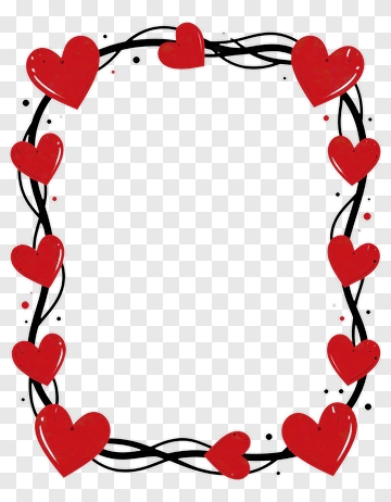 Red Heart Frame Border PNG