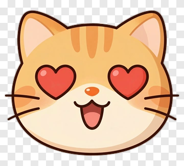 Cute Cat With Heart Eyes PNG