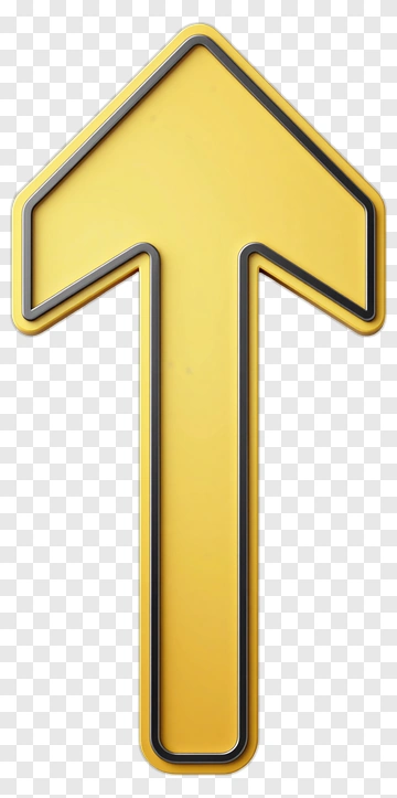 Yellow Arrow With Black Outline PNG