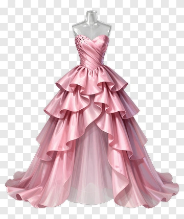 Elegant Pink Ball Gown PNG