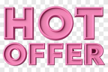 Hot Offer In Pink 3D Letters PNG