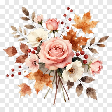 Autumn Rose Bouquet PNG