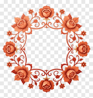 Ornamental Rose Frame Design PNG