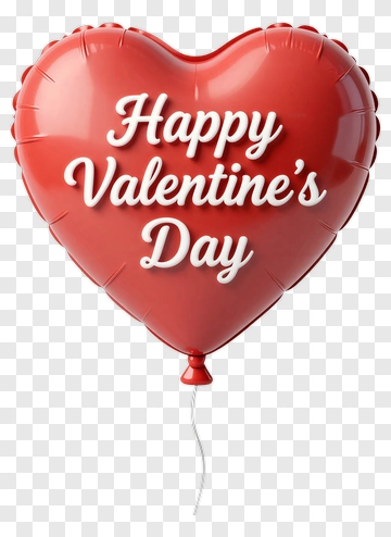 Red Heart Balloon For Valentine's Day PNG
