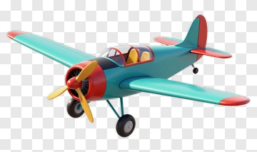 Colorful Cartoon Airplane PNG