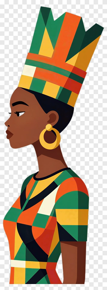 Queen In Vibrant Traditional Attire PNG
