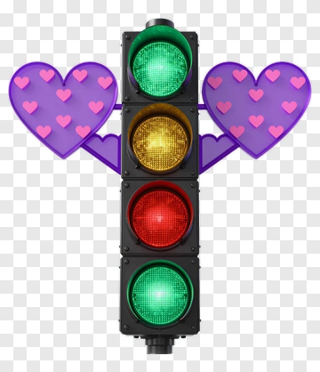 Traffic Light With Heart Wings PNG