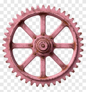 Pink Gear With Rusty Texture PNG