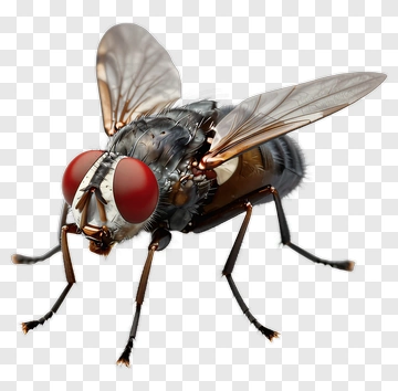 Close-up Of A Fly With Red Eyes PNG