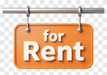 Orange For Rent Sign PNG