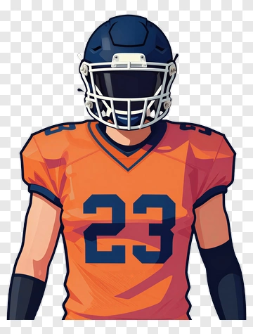 Football Player In Orange Uniform PNG