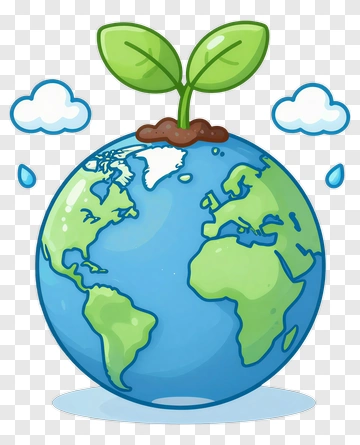 Growing Earth With Green Plant PNG