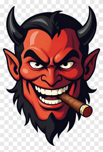 Red Devil With Cigar PNG