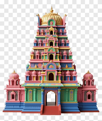 Colorful Temple With Domes And Archways PNG