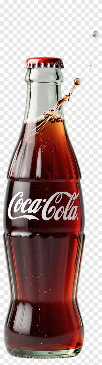 Coca-Cola Bottle With Liquid Splash PNG