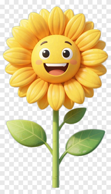 Happy Sunflower With Smile PNG