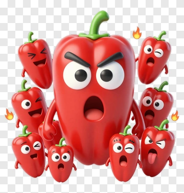 Group Of Animated Chili Peppers PNG
