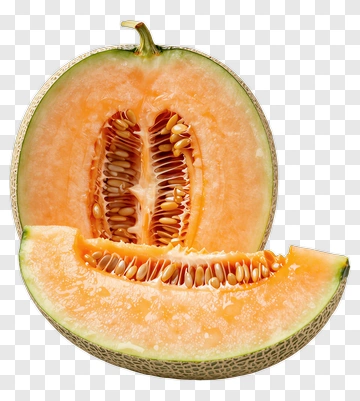 Halved Melon With Seed Section PNG
