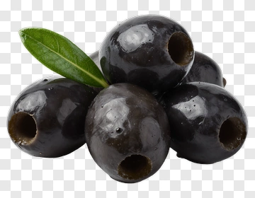 Black Olives With Green Leaf PNG