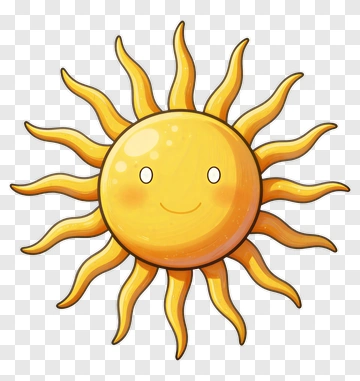 Cartoon Sun With Smile PNG