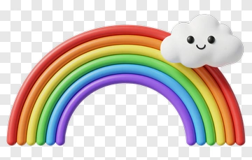 Rainbow With Smiling Cloud PNG