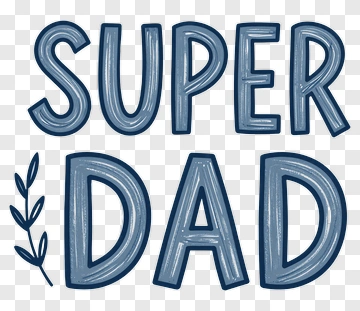 Super Dad Text With Laurel Wreath PNG