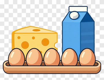 Eggs Cheese And Milk PNG