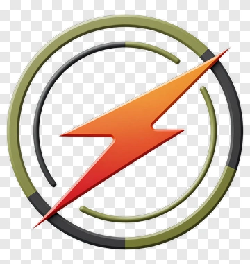 Orange Red Lightning Bolt In Circular Ring PNG