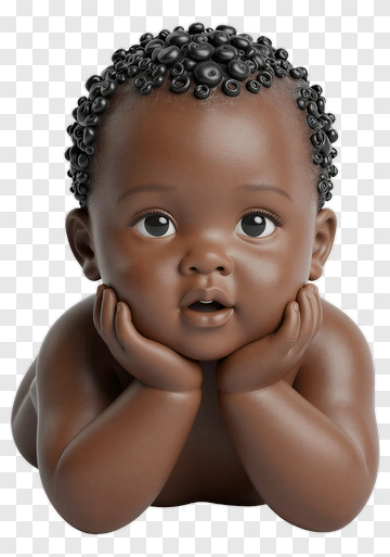 Baby With Curly Hair PNG